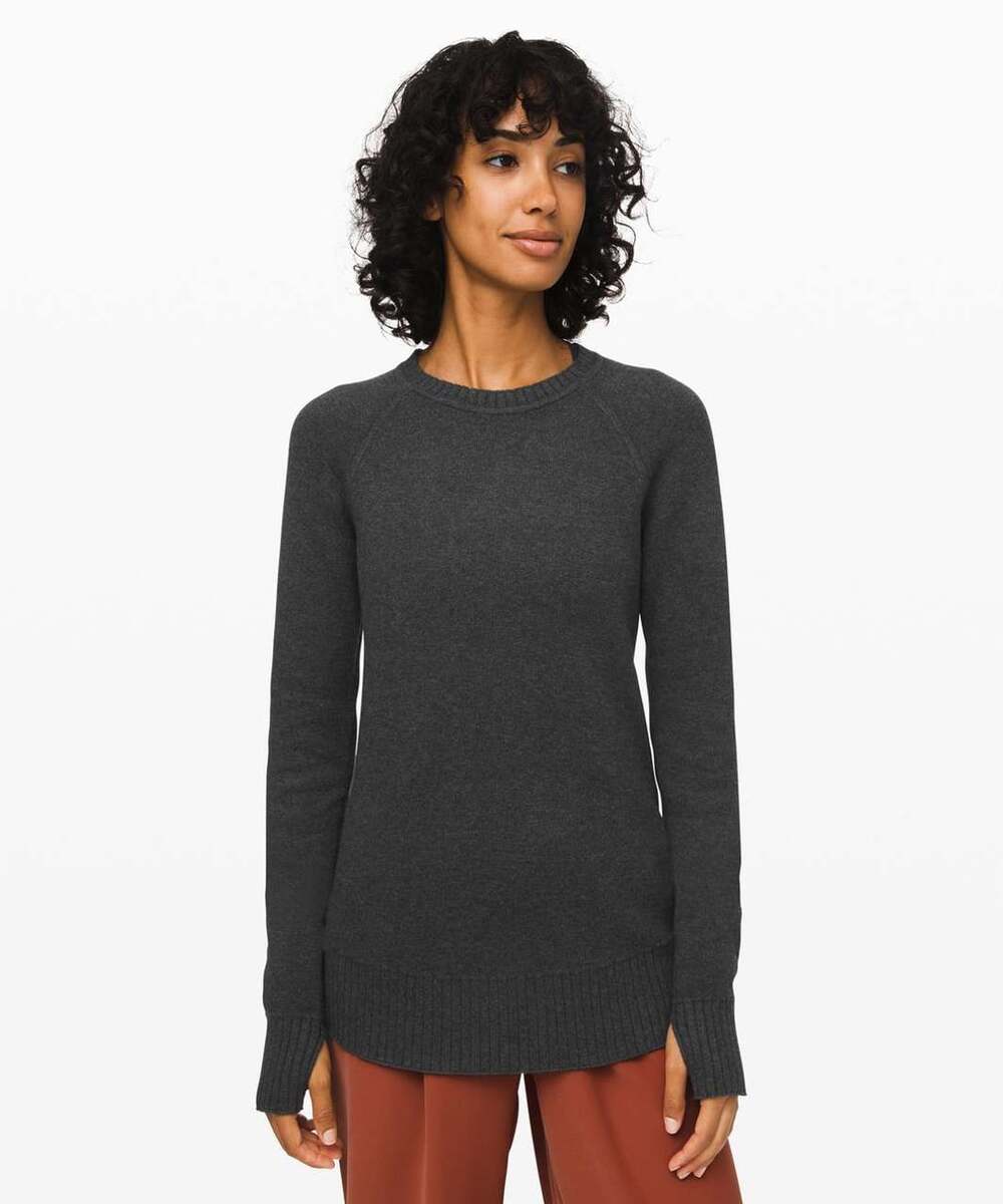 Lululemon Still Lotus Sweater Size M Gray Yak Blend